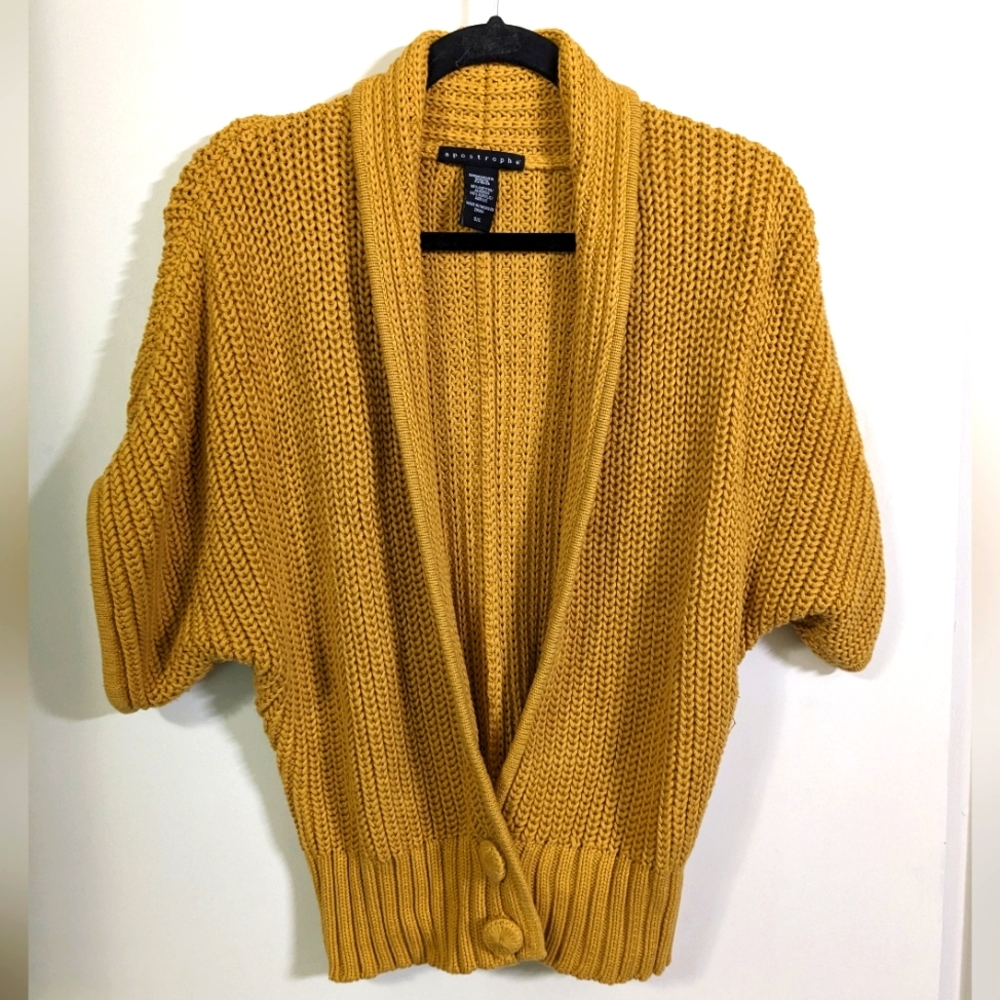 Apostrophe mustard yellow cardigan